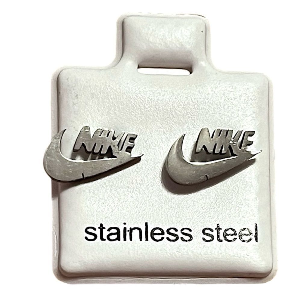 Nike Logo Stainless Steel Stud Earrings